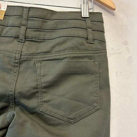 Mudd olive high rise adjustable waist triple stack jeggings Size 14 New - Picture 8 of 11